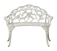 Beliani Garden Bench Piura 88 Cm Metal White