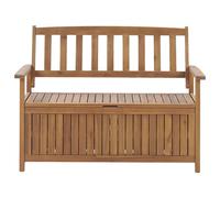 Beliani Garden Bench Sovana 120 Cm With Storage Acacia Wood Brown