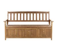 Beliani Garden Bench Sovana 160 Cm With Storage Acacia Wood Brown