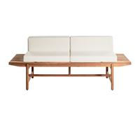 Beliani Garden Bench With Cushion Giaveno 210 Cm Acacia Wood Off-White