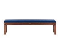 Beliani Garden Bench With Cushion Monsano 170 Cm Eucalyptus Wood Blue