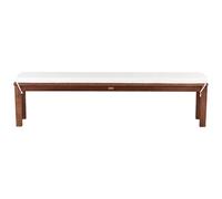 Beliani Garden Bench With Cushion Monsano 170 Cm Eucalyptus Wood Off-White
