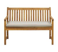 Beliani Garden Bench With Cushion Vivara 120 Cm Certified Acacia Wood Beige