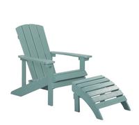 Beliani Garden Chair Adirondack With Footstool Turquoise