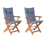 Beliani Garden Chair MAUI Acacia Wood Blue