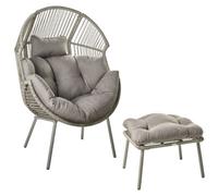 Beliani Garden Chair Murano Pe Rattan Grey
