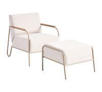 Garden Chair NIMIS with Ottoman Light Beige