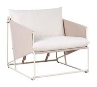 Beliani Garden Chair With Cushion Ponte Metal Taupe