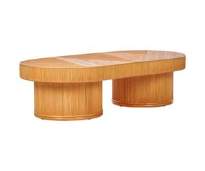 Beliani Garden Coffee Table Airole 150 Cm 70 Cm Rattan Brown