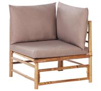 Beliani Garden Corner Section Cerreto Bamboo Wood Taupe