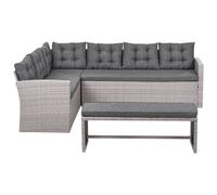 Beliani Garden Corner Sofa 8 Seater Viterbo Pe Rattan Grey