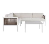 Lounge Set BORELLO Aluminium Beige Left Hand 4 Seater