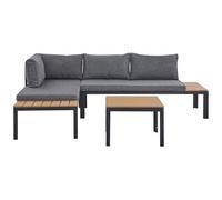 Beliani Garden Corner Sofa With Table 4 Seater Pienza Right Hand Modular Grey, Grey