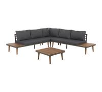 Garden Corner Sofa with Table 5 Seater CORATO Grey Acacia Wood