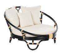 Garden Daybed ROSSANO Rattan Black