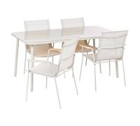 Beliani Garden Dining Set 4 Seater Caravino Light Beige Metal