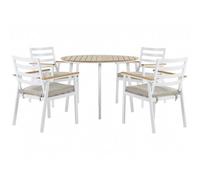 Garden Dining Set 4 Seater CAVOLI with Cushions Metal Beige