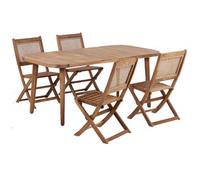 Beliani Garden Dining Set 4 Seater Paraggi Dark Brown Certified Acacia Wood