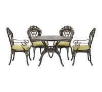 Dining Set 4 Seater Metal Dark Brown SAPRI