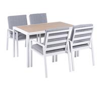 Beliani Garden Dining Set 4 Seater Visso Grey/ White