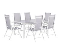 Beliani Garden Dining Set 6 Seater Catania Metal Grey