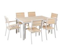 Beliani Garden Dining Set 6 Seater Como Beige, Cream