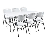 Garden Dining Set 6 Seater CUGNOLI Folding White