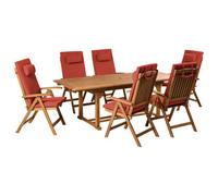 Beliani Garden Dining Set 6 Seater Java Premium Acacia Wood Red