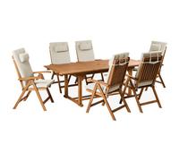 Beliani Garden Dining Set 6 Seater Java Premium Acacia Wood Taupe