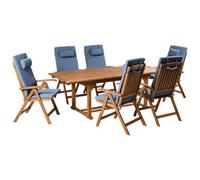 Beliani Garden Dining Set 6 Seater Java Premium Blue Acacia Wood