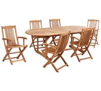 Beliani Garden Dining Set 6 Seater Maui Ii Acacia Wood Light Brown