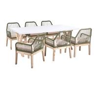 Beliani Garden Dining Set 6 Seater Olbia Olive Green