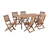 Beliani Garden Dining Set 6 Seater Paraggi Natural Certified Acacia Wood