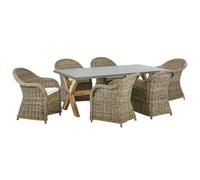 Dining Set 6 Seater Concrete Light Wood SUSUA/OLBIA