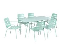 Beliani Garden Dining Set 6 Seater Terenzo Mint Green Metal