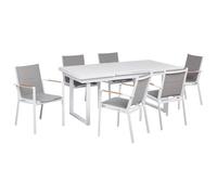 Beliani Garden Dining Set 6 Seater Valcanetto/busseto Metal Grey