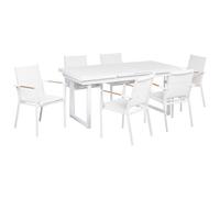 Beliani Garden Dining Set 6 Seater Valcanetto/busseto Metal White