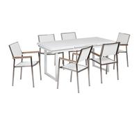 Garden Dining Set 6 Seater VALCANETTO/GROSSETO Metal White