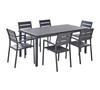 Beliani Garden Dining Set 6 Seater Vernio Black