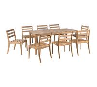 Beliani Garden Dining Set 8 Seater Chioggia Certified Acacia Wood Light Brown