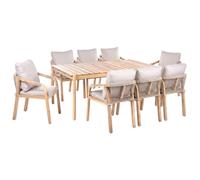 Beliani Garden Dining Set 8 Seater Manado / Sumba Acacia Wood Light Brown