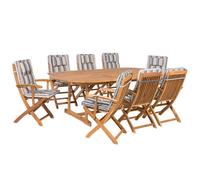 Garden Dining Set 8 Seater MAUI with Cushions Acacia Wood Multicolour
