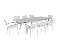Garden Dining Set 8 Seater PERETA Metal Grey