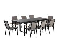 Beliani Garden Dining Set 8 Seater Valcanetto/busseto Black Metal