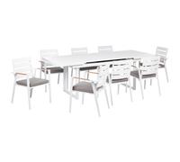 Garden Dining Set 8 Seater VALCANETTO/TAVIANO Grey Metal with Cushions