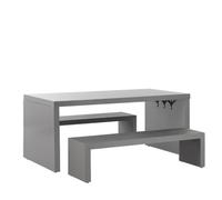Beliani Garden Dining Set With Benches 4 Seater Taranto Grey Concrete