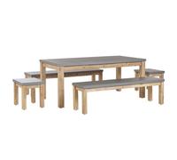 Beliani Garden Dining Set With Benches And Stools 8 Seater Ostuni Grey Concrete