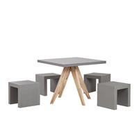 Garden Dining Set with Stools 4 Seater OLBIA/TARANTO Grey Concrete