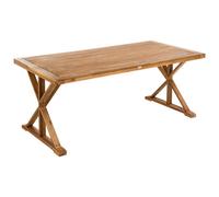 Beliani Garden Dining Table Calabritto 90 Cm 180 Cm Acacia Wood Brown
