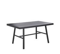 Beliani Garden Dining Table Canetto 150 Cm 90 Cm Glass Black